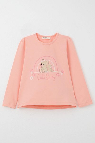 Breeze 1-4 Years Old Girl's Cute and Printed Tights Set - Salmon