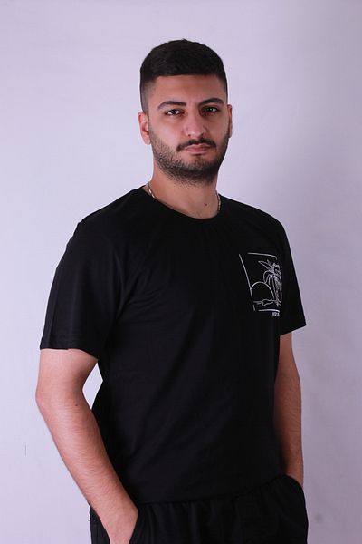 trender Stripe Palm Printed Black Men's T-Shirt Tr-03