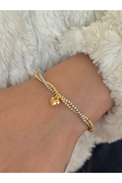 takıtarzım سوار نسائي مزدوج اللون على شكل قلب من Doreli