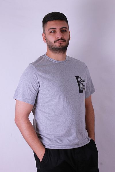 trender Quit Talking Print Gray Men's T-Shirt