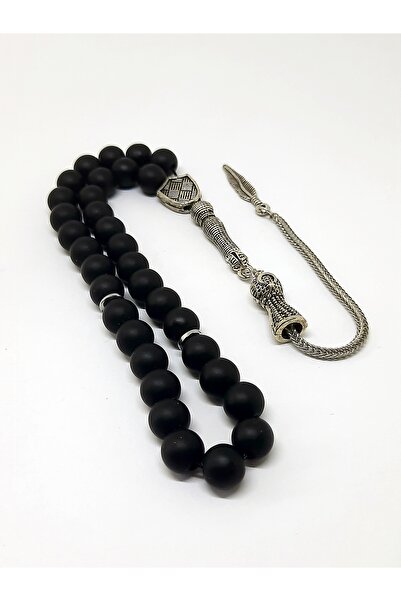 Kusakli Mărgele de rugăciune din onix mat cu figură de pene