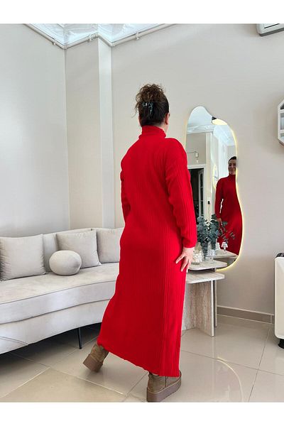 MJORA Half Turtleneck Knitwear Knitted Dress