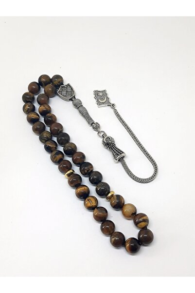 Kusakli Mărgele de rugăciune cu ochi de tigru cu steag turcesc