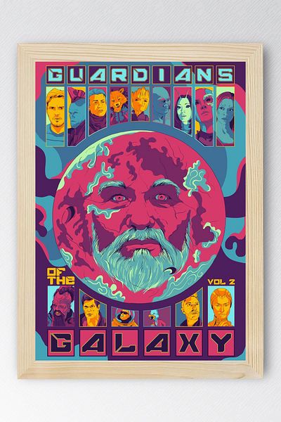 Saturn Guardians of the Galaxy Framed Painting - Guardians of the Galaxy Movie Poster Painting