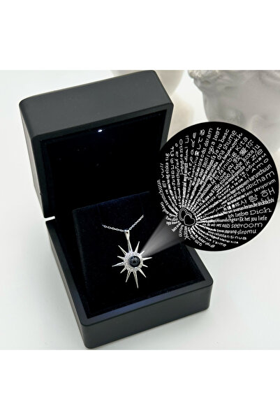 LOTUS JW IŞIKLI KUTUDA 100 DİLDE SENİ SEVİYORUM YAZAN SİRİUS YILDIZI KOLYE | ...