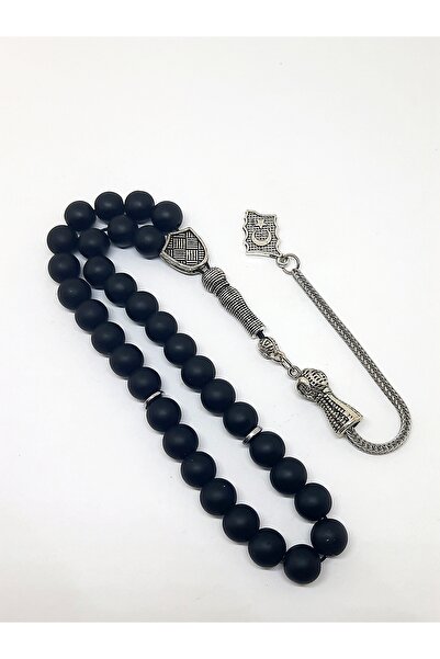 Kusakli مسبحة صلاة من العقيق غير اللامع مع شكل العلم التركي