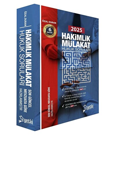 Yetki Yayıncılık 2025 Hakimlik Mülakat Hukuk Soruları Özal Duran Yetki Yayınları 6. Baskı