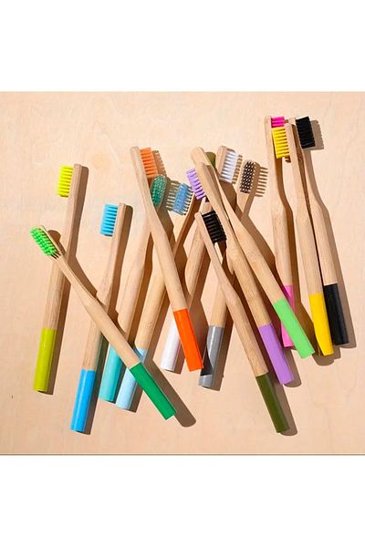 so shine tr Medium Hard Bamboo Toothbrush - Round Handle