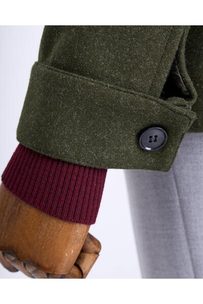 TerziAdemAltun Ανδρικό παλτό εποχιακής ραμμένης λεπτής εφαρμογής ιταλικού στυλ πράσινο T13520