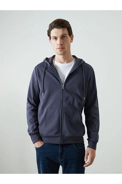 LC Waikiki Ανδρικό φούτερ με φερμουάρ LCWAIKIKI Basic με κουκούλα και μακρυμάνικο