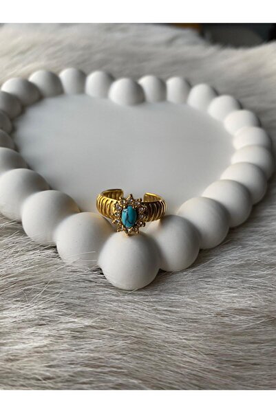 Tasarım خاتم من الحجر الأزرق مع محيط قابل للتعديل من الفولاذ