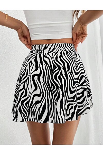 MAROVOAY Міні-спідниця-кльош із принтом зебри