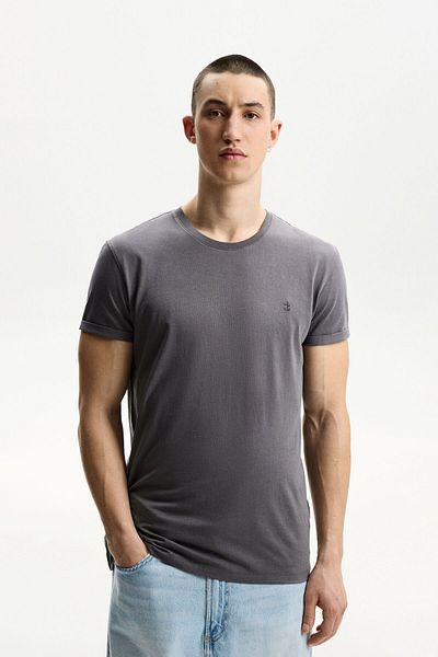 Bershka Embroidered short sleeve roll-up T-shirt