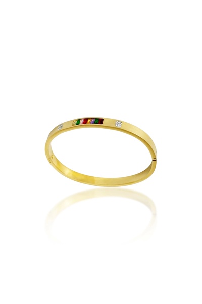 PRVT Steel Color Throwproof Rainbow Handcuff Bracelet