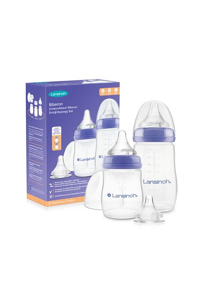 Lansinoh Welcome Baby Bottle and Naturalwave ®   Baby Bottle Nipple Starter Set