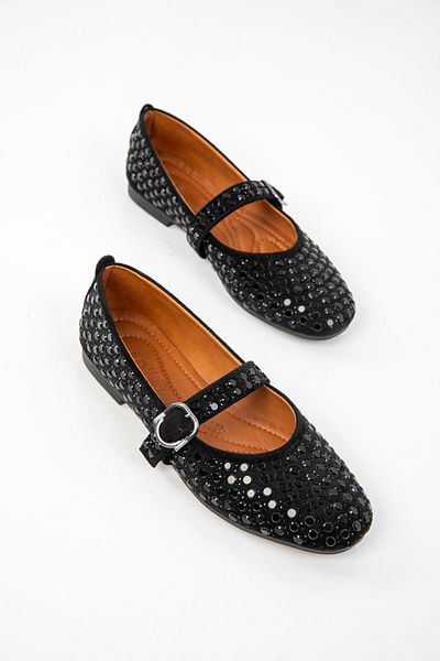 SOHO Schwarz Wildleder-Schwarz Damen Babet 20198