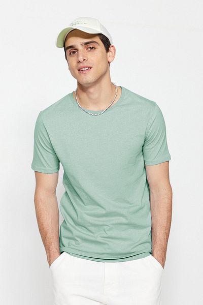 Trendyol Collection Basic Crew Neck Mint Slimfit póló - 100% pamut TMNSS19BO0001