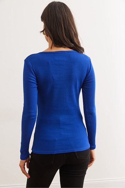 Olalook Saks Blue Camisole női blúz - Placket Design BLZ- 19000588