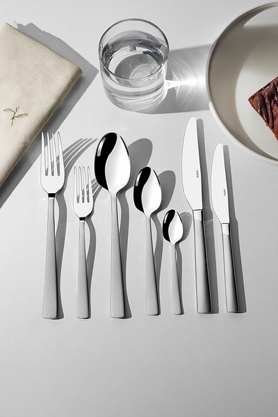 Nehir Sea Satin 12 Person - 84 Piece Leather Boxed Fork Spoon Knife Set