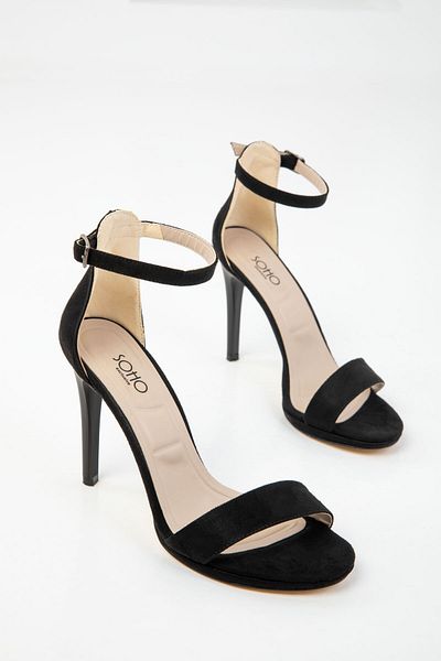 SOHO Schwarze Wildlederschuhe mit klassischem Absatz für Damen 14530