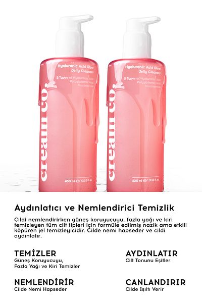 Cream Co. Hyaluronic Acid Facial Cleansing Gel |   400ml |   Moisturizer |   Niacinamide Pga |   All Skin Types