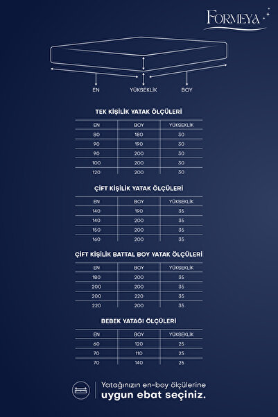 Formeya %100 Pamuk Kapitone Fitted Su Sıvı Geçirmez Bebek Alezi-Çocuk Alezi, Park Yatak Beşik Yatak Alezi