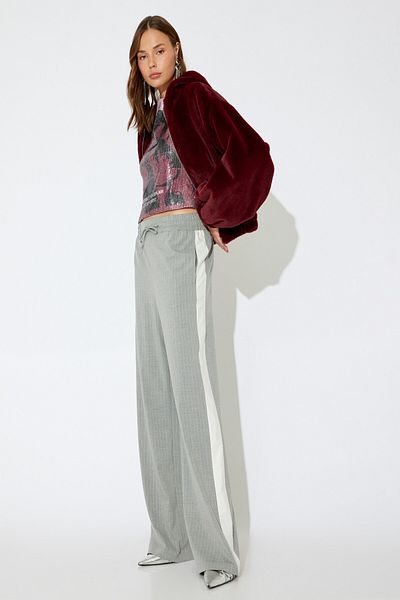 Koton Gray Striped Women's Jeans 5Wal40066Iw