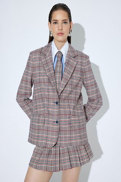 Koton Red Plaid Women's Skirt 5Wak70082Pw