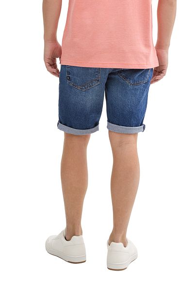 Tom Tailor Denim Tmavě kamenně modré džínové šortky a bermudy pro muže