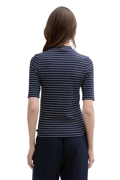 Tom Tailor Denim tričko s mockneck stripe