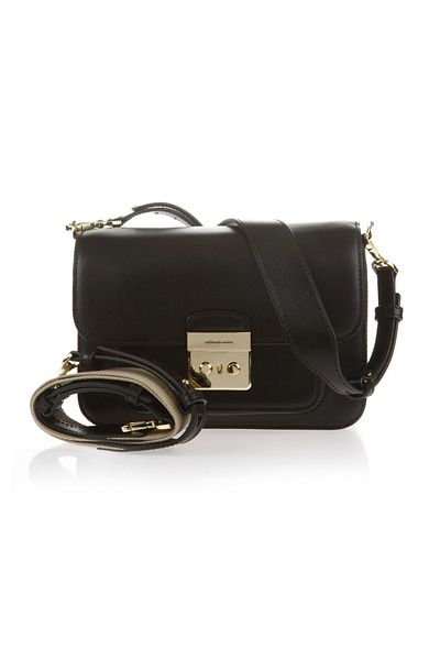 Michael Kors Schwarze Damen-Umhängetasche aus echtem Leder – 30T7Gs9L3L 001