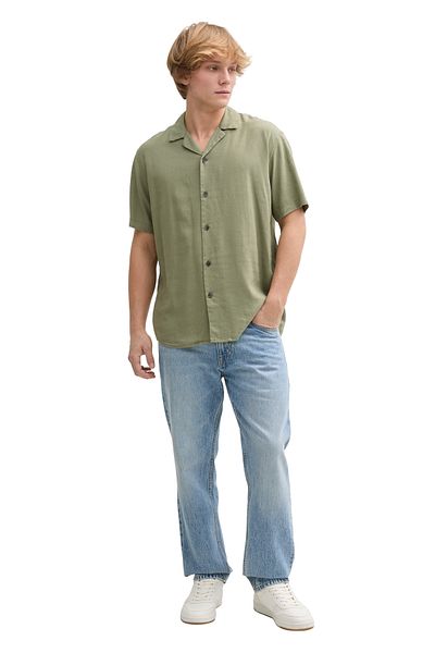 Tom Tailor Denim Grünes Herrenhemd – Baummoosgrün
