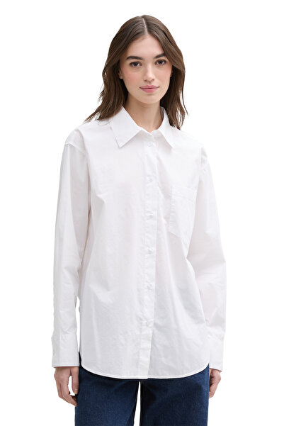 Tom Tailor Denim Koszula Poplinowa z Kieszeniami