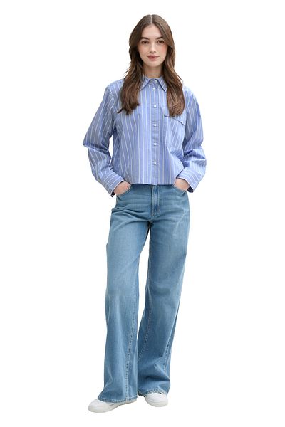 Tom Tailor Denim Box-Popeline-Shirt mit Tasche