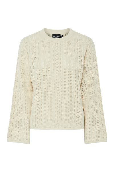 PIECES Pullover Running Coconut 100 % Algodon-Sweatshirt für Damen