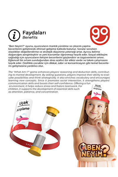 Go Toys What Am I? Turkish/English Family Kids Fun Box Game Who I'M Educational Toy