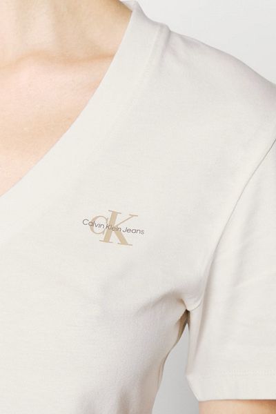 Calvin Klein Tricou din bumbac cu logo cu decolteu în V - Regular Fit J20j 220303 „YBI”