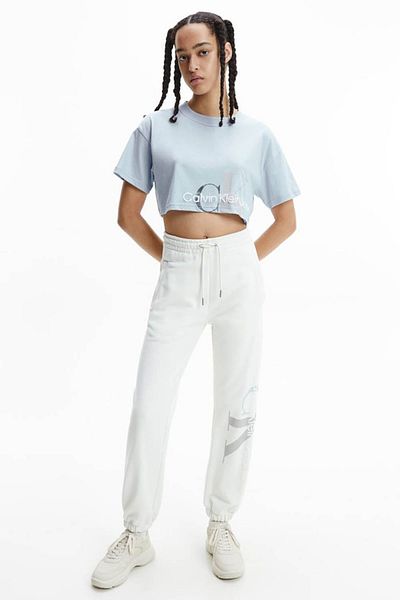 Calvin Klein Tricou de damă albastru cu gât rotund