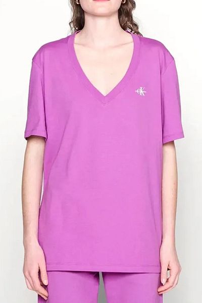 Calvin Klein Βαμβακερό μπλουζάκι με λογότυπο V λαιμόκοψη - Regular Fit J20j 220303   Vdr
