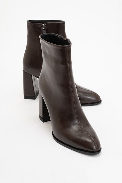 LuviShoes Γυναικείες μπότες με τακούνι JEWEL Brown Skin