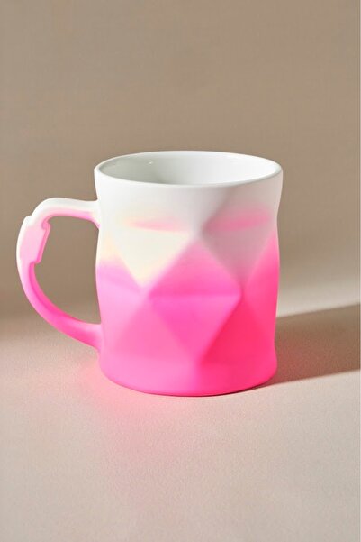 Karaca Pink Soft Touch Geo Mug - 450 ml