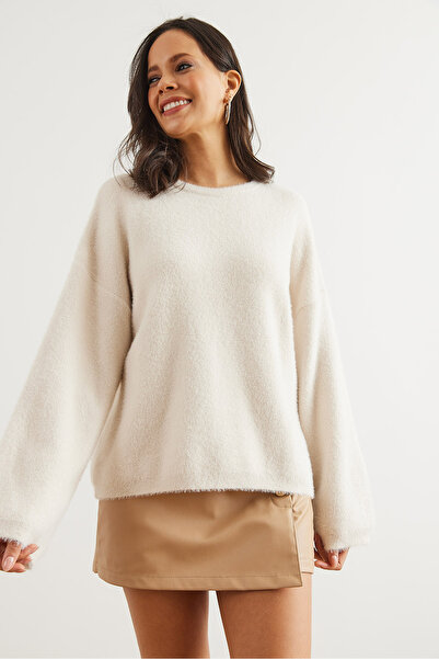 Olalook Soft Textured Wide Sleeve Beard Sweater - Women's Kzk- 19000959