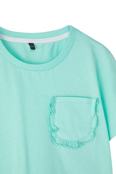 TRENDYOLKIDS Mint-Ecru Set of 2 Knitted T-Shirts for Girl - Tkdss25Ts00017