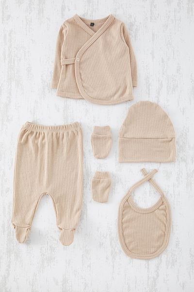 TRENDYOLKIDS Beigefarbenes 5-teiliges Unisex-Krankenhaus-Release-Set – TKDAW25AU00175