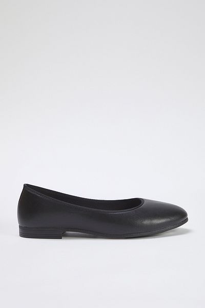 TRENDYOL SHOES Black Round Toe Flexible Sole Women's Ballerinas Takss25Be00022
