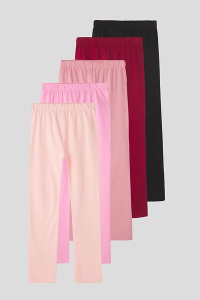 TRENDYOLKIDS Black-Powder-Dusty Rose-Dark Pink-Claret Red 5-teilige Strickstrumpfhose für Mädchen aus Baumwolle TKDSS25TA00000