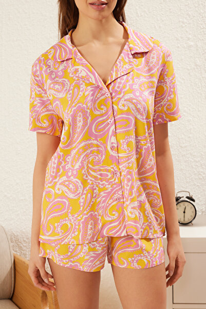 Trendyol Collection Multicolor Ethnic Shally Woven Pajamas Set Thmss25Pt00268