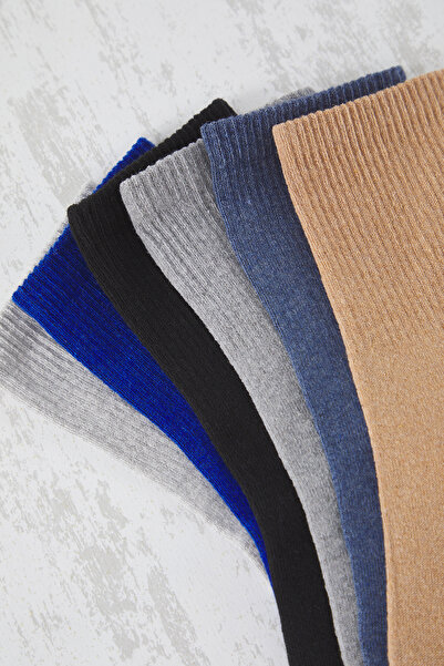 Trendyol Collection Set mit 6 bunten Unisex-College-Tennis-Medium-Socken aus Baumwolle – TEDAW25CO00007