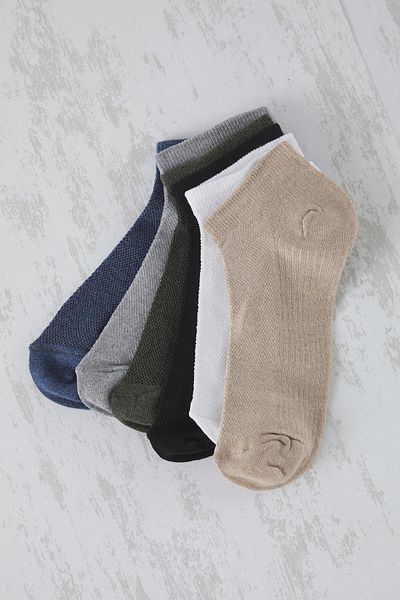 Edit by Trendyol Πολύχρωμα μποτάκια Unisex 6 τεμαχίων/Βαμβακερές κοντές κάλτσες TEDSS25CO00009