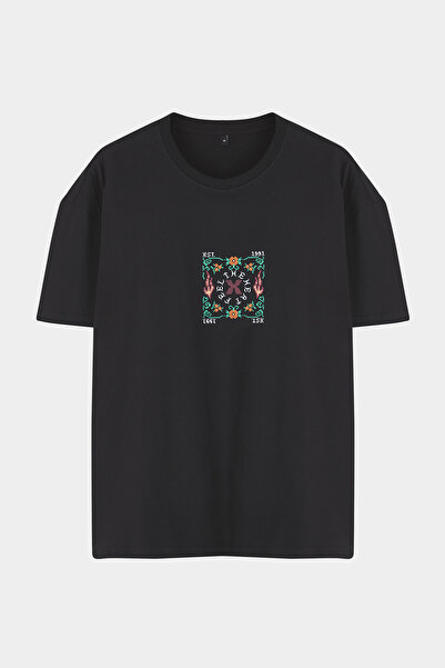Trendyol Collection Oversize Black Cotton T-Shirt - Printed, Tmnss25Ts00067